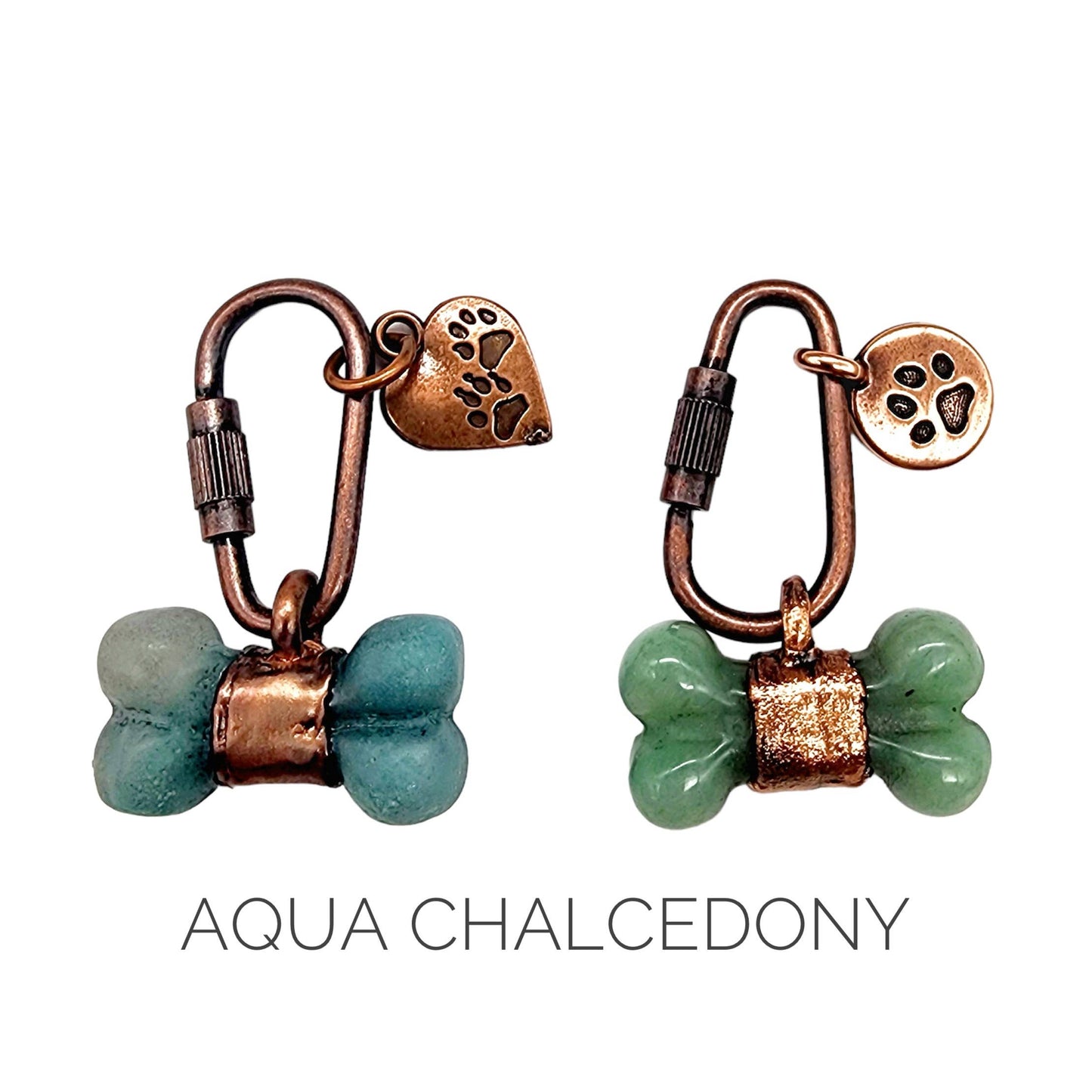 Aqua Chalcedon Schmuckstein-Anhänger mit Herz